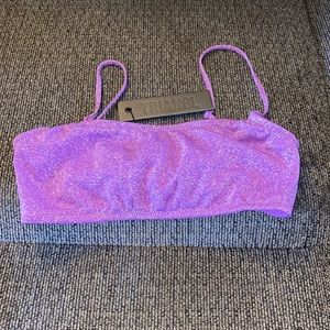 Violet sparkle bathing suit top